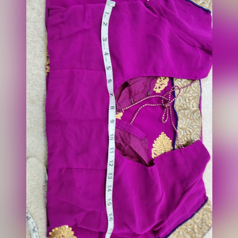 Saree Purple And Golden